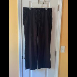Old Navy  Wide Leg Black Linen Tie Waist Pants